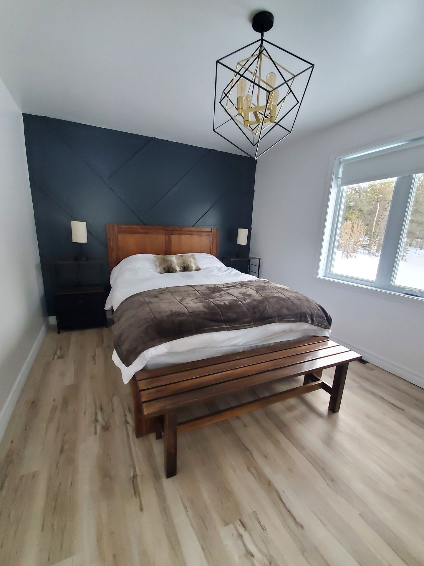 Sunset over the lake at Chalet Nantel