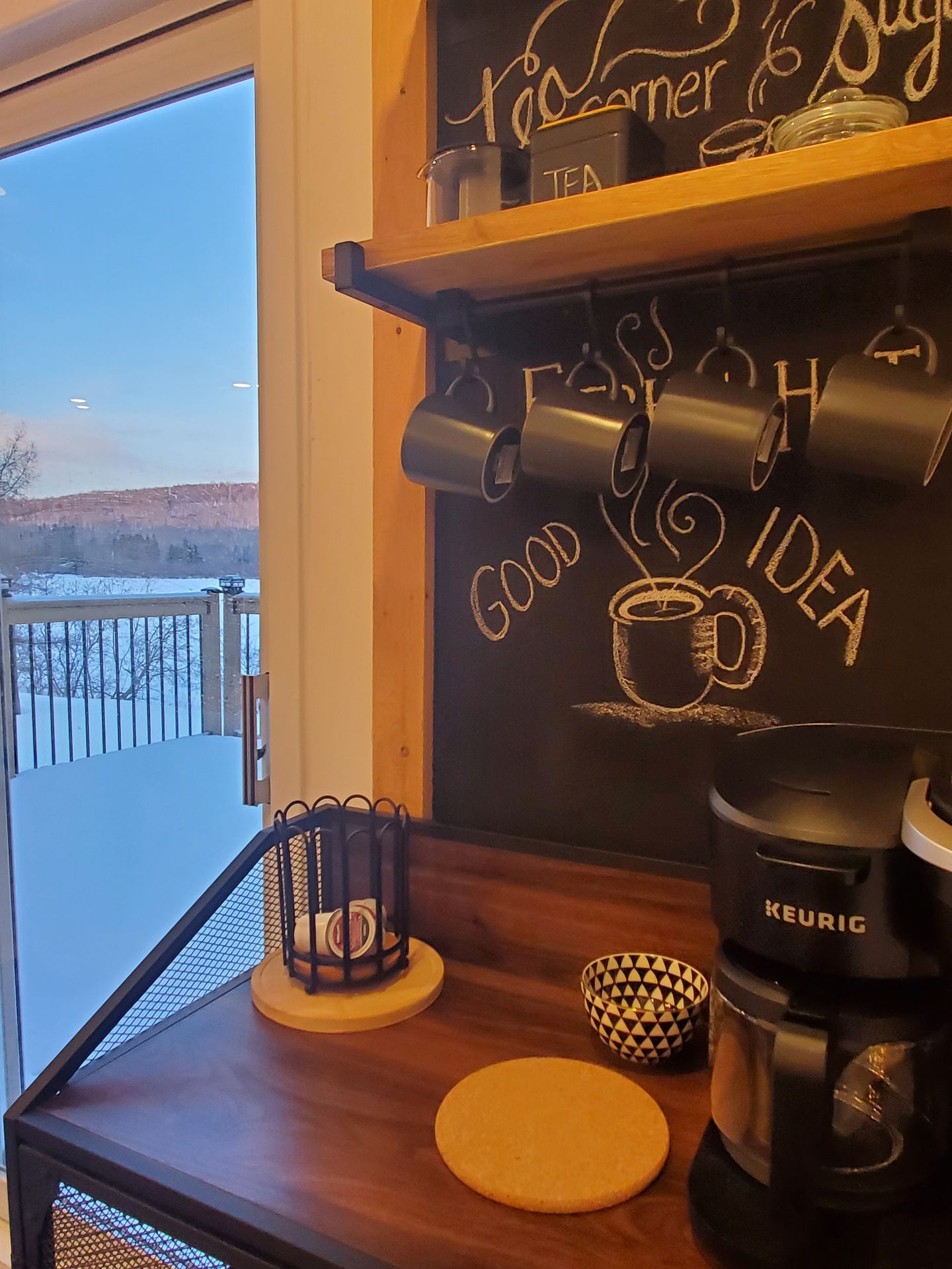 Kayaks on the lake at Chalet Nantel